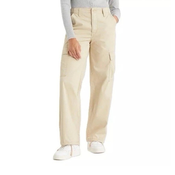Levi's Women's Mid Rise 94 Baggy Khaki Cargo Wide Leg‎ Pants 28x30 - Picture 1 of 16